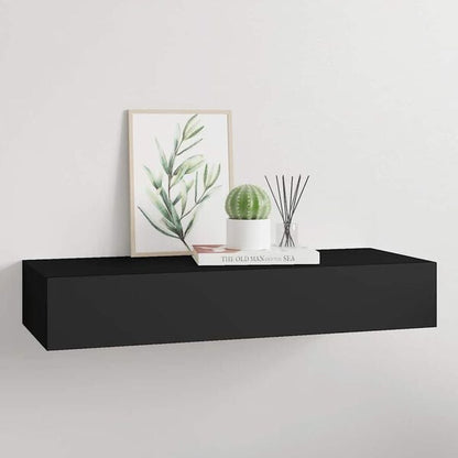 334122 - VIDAXL Raft sirtari i montuar në mur, ngjyrë e zezë, MDF, 60x23,5x10 cm