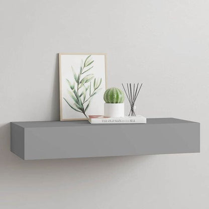 291141 - VIDAXL Raft sirtari i montuar në mur, ngjyrë gri 60x23,5x10 cm MDF