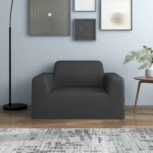 265148 - VIDA XL Mbulesë elastike për divan, xherse prej poliesteri antraciti