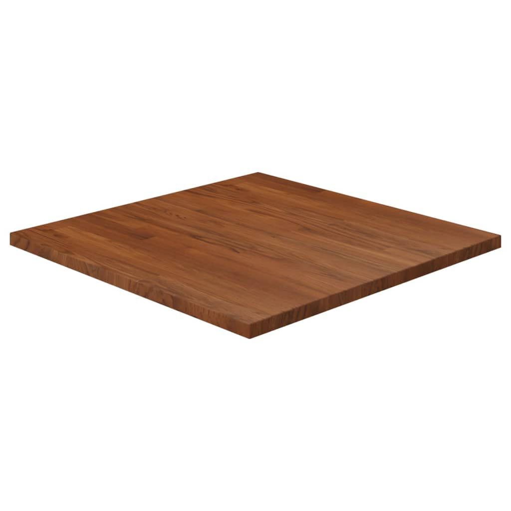 280163 - VIDA XL Sipërfaqe Tavoline Katrore, Ngjyrë Kafe e Errët 70x70x2,5cm, Dru Lisi i Trajtuar