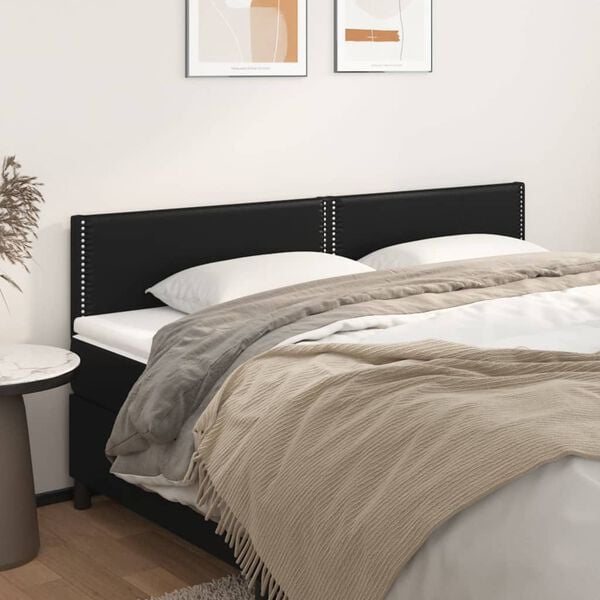 291155 - VIDAXL Kokë Shtrati e Zezë 180x5x78/88 cm Lëkurë Artificiale