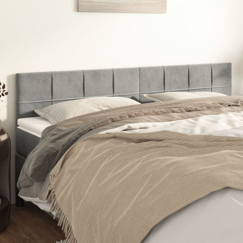 280169 - VIDA XL Kokë shtrati Gri e çelët 180x5x78/88 cm, Kadife