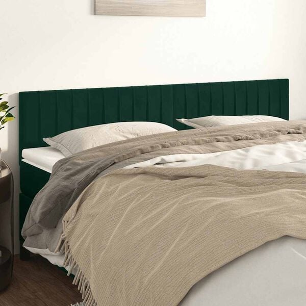 244509 - VIDAXL Koka e shtratit Jeshile e Errët 160x5x78/88 cm Kadife