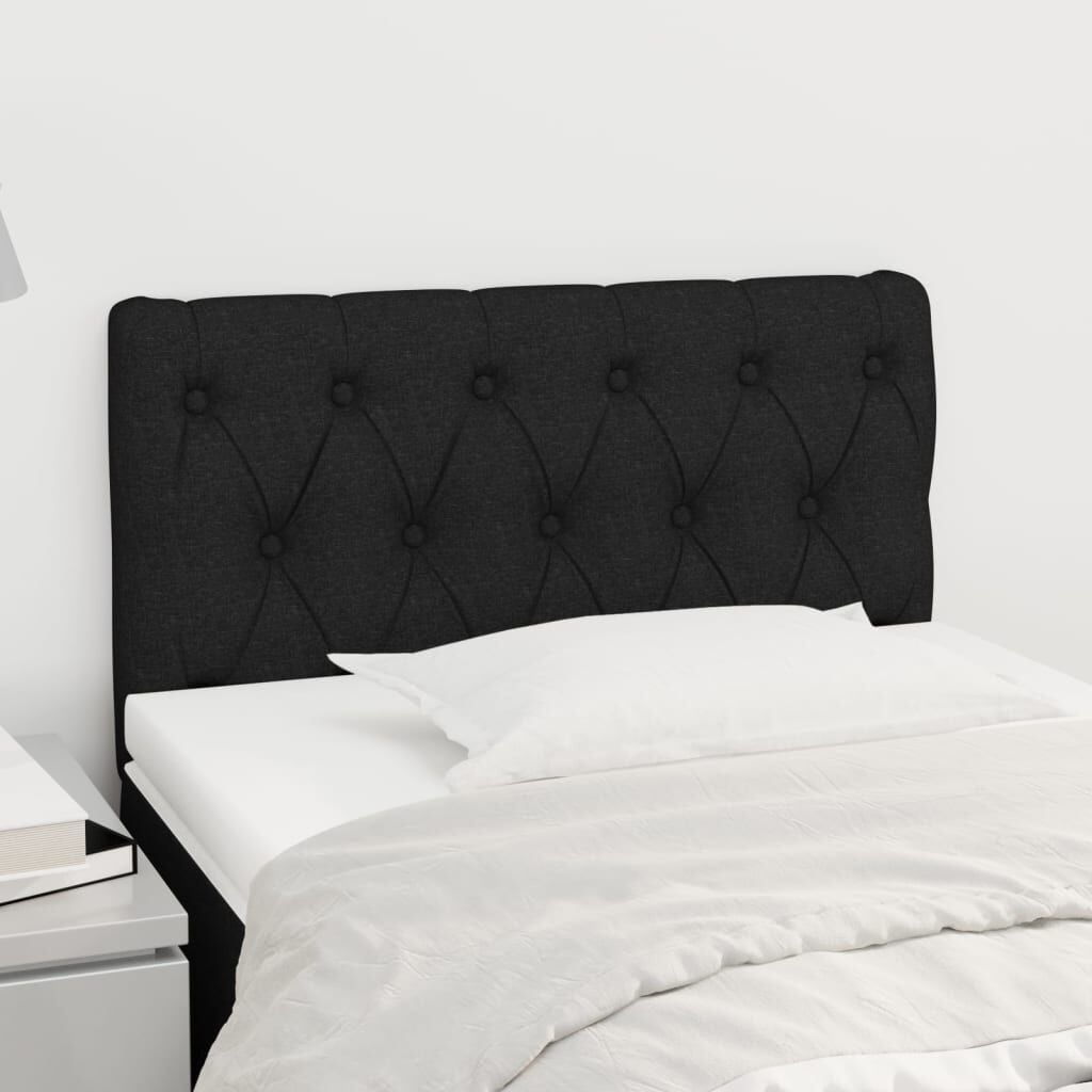 265164 - VIDA XL Kokë shtrati e zezë 80x7x78/88 cm Pëlhurë