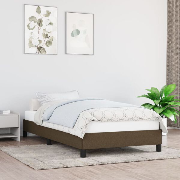 333154 - VIDAXL Kornizë shtrati pa dyshek, ngjyrë kafe e errët 80x200 cm, material