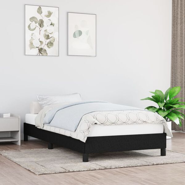 212463 - VIDAXL Kornizë Kreveti pa Dyshek, E Zezë 90x200 cm, Material