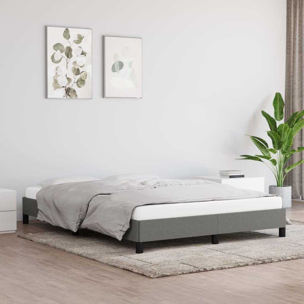 280177 - VIDAXL Kornizë shtrati pa dyshek, ngjyrë gri e errët 140x190 cm, material