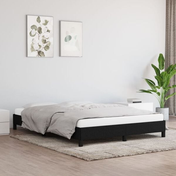 291160 - VIDAXL Kornizë shtrati pa dyshek, e zezë 140x190 cm, material