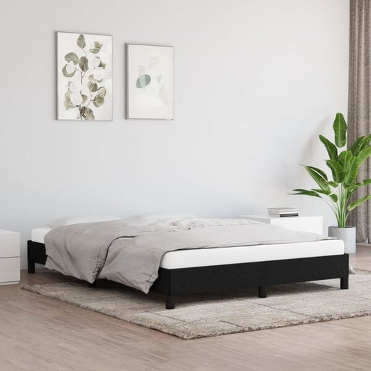 291160 - VIDAXL Kornizë shtrati pa dyshek, e zezë 140x190 cm, material