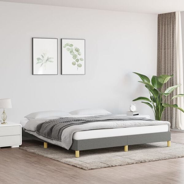 291162 - VIDAXL Kornizë shtrati pa dyshek, ngjyrë gri e errët 180x200 cm, material