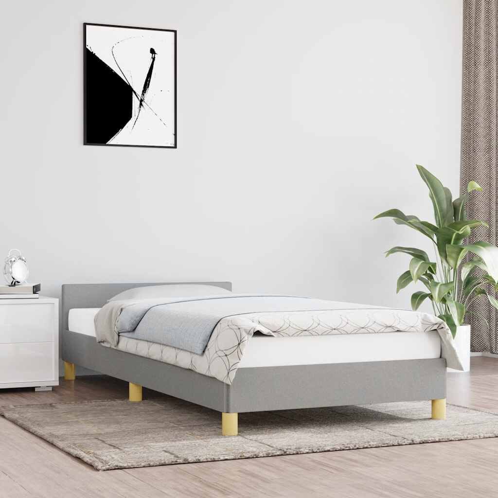 280181 - VIDAXL Kornizë Shtrati pa Dyshek, Ngjyrë Gri e Çelët 90x200 cm, Material
