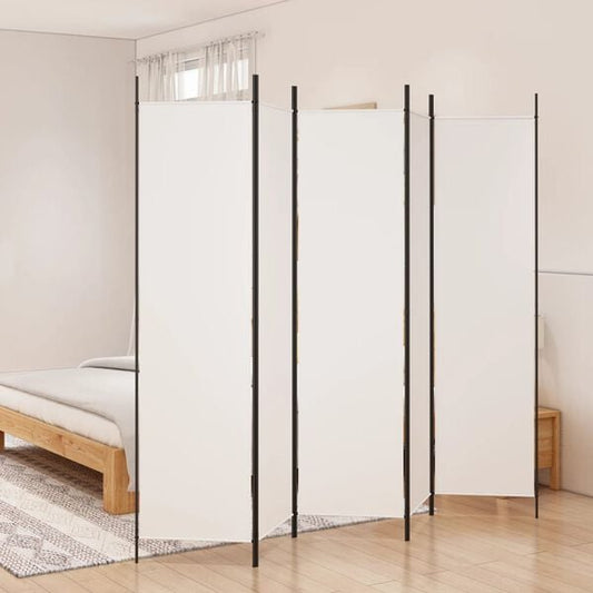 244525 - VIDA XL Ndarës Dhome me 5 Panele, i Bardhë 250x200 cm, Material