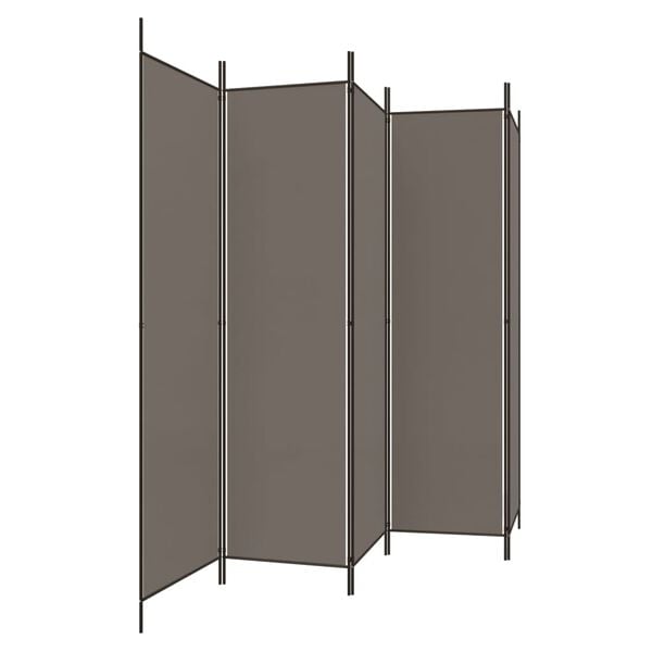 334134 - VIDAXL Ndarëse Dhome me 5 Panele, Ngjyrë Antraciti 250x200 cm, Pëlhurë