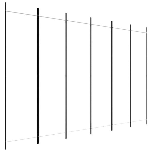291170 - VIDAXL Ndarës Dhome me 6 Panele, i bardhë 300x200 cm, material