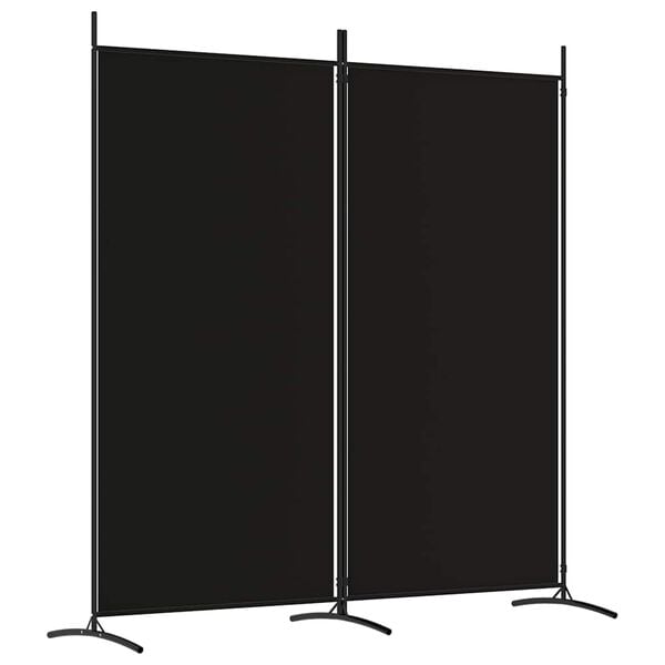 291176 - VIDAXL Ndarës Dhome me 2 Panele, Ngjyrë e Zezë 175x180 cm, Pëlhurë