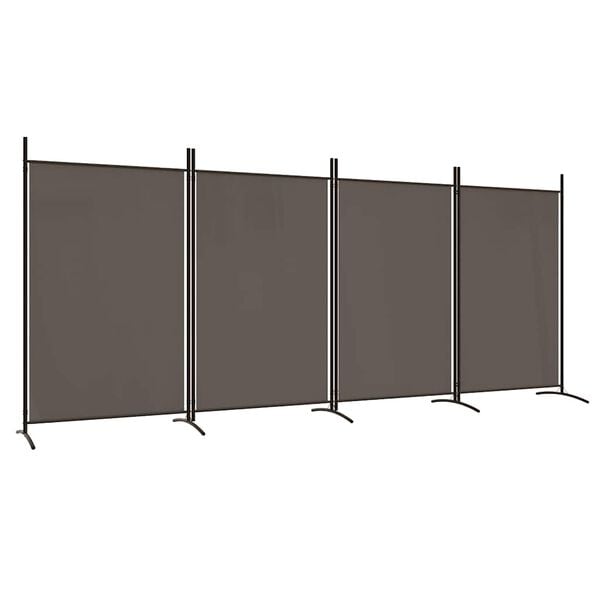 334137 - VIDAXL Ndarëse Dhome me 4 Panele, Ngjyrë Antraciti 346x180 cm, Pëlhurë