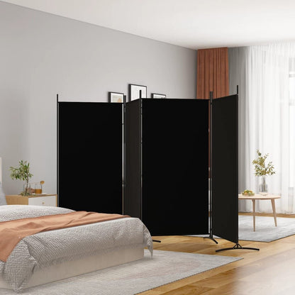 265177 - VIDAXL Ndarës Dhome me 4 Panele, ngjyrë e zezë, 346x180 cm, material