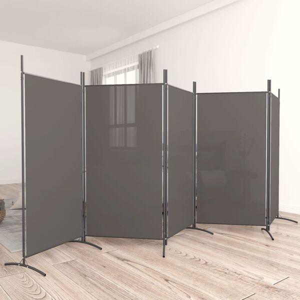 244529 - VIDA XL Ndarëse Dhome me 5 Panele, Ngjyrë Antraciti 433x180 cm, Pëlhurë