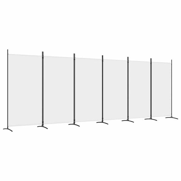 291178 - VIDAXL Ndarës Dhome me 6 Panele, i Bardhë 520x180 cm, Material