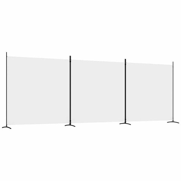 291181 - VIDAXL Ndarës Dhome me 3 Panele, i Bardhë, 525x180 cm, Material