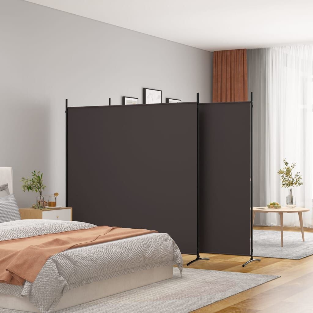 265179 - VIDAXL Ndarës Dhome me 3 Panele, ngjyrë kafe, 525x180 cm, pëlhurë