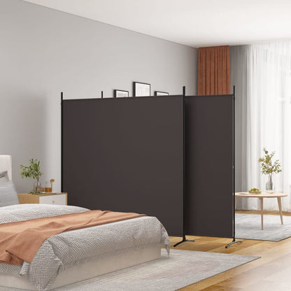 265179 - VIDAXL Ndarës Dhome me 3 Panele, ngjyrë kafe, 525x180 cm, pëlhurë