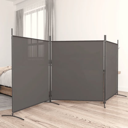 280193 - VIDAXL Ndarëse Dhome me 3 Panele, Ngjyrë Antraciti 525x180 cm, Pëlhurë