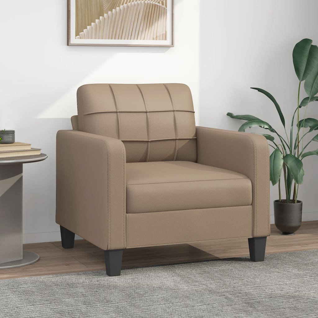 270041 - vidaXL Karrige Divani (Sofa Chair) 60 cm – Lëkurë Sintetike Cappuccino