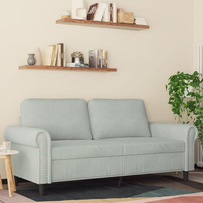 265211 - VIDA XL Divan 2-Vendësh Gri i Çelët 140 cm Kadife