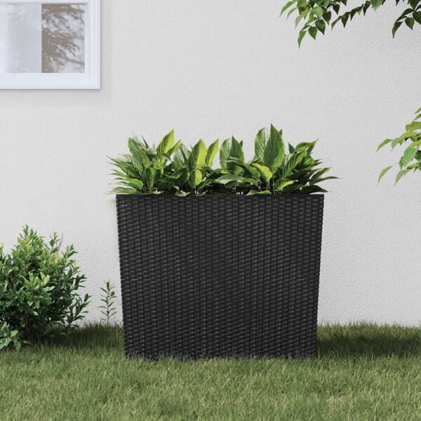 291227 - VIDAXL Vazo me Pjesë të Brendshme Antraciti të Lëvizshme 12 / 44 L Rattan PP