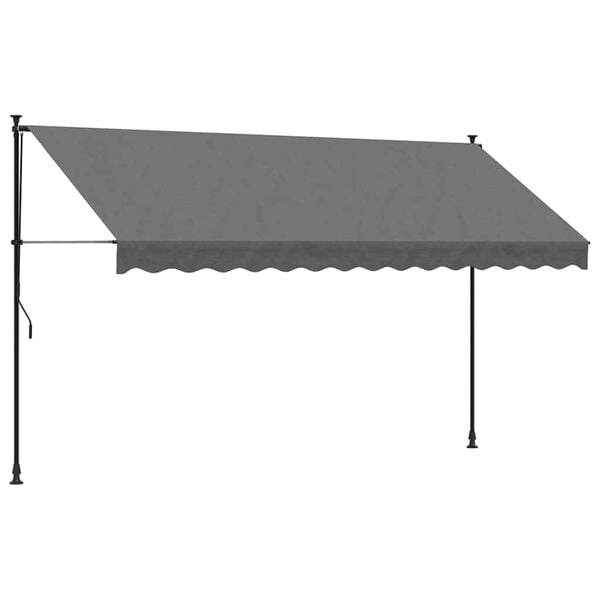 334182 - VIDAXL Tendë e tërheqshme Antracit 350x150 cm Pëlhurë dhe çelik