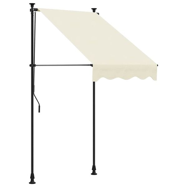 291242 - VIDAXL Tendë e tërheqshme krem 100x150 cm Pëlhurë dhe çelik
