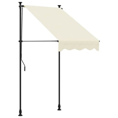 291242 - VIDAXL Tendë e tërheqshme krem 100x150 cm Pëlhurë dhe çelik