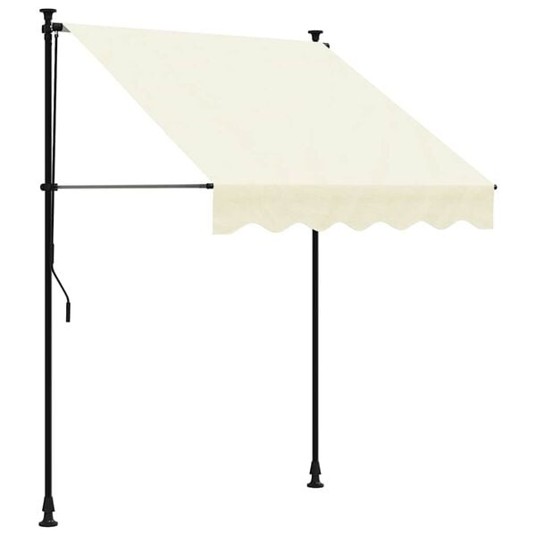 333236 - VIDA XL Tendë e tërheqshme krem 150x150 cm, Pëlhurë dhe çelik