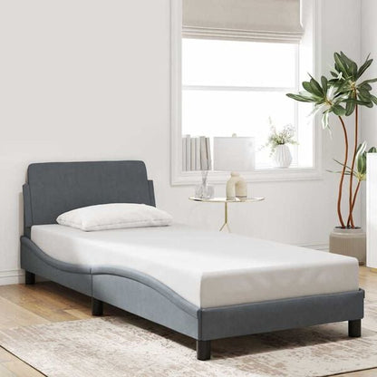 334197 - VIDA XL Kornizë shtrati "Dover" Gri e errët 80x200 cm Kadife