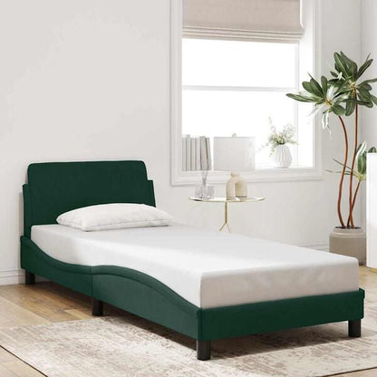 334198 - VIDA XL Kornizë shtrati "Dover" Jeshile e Errët 90x190 cm Kadife