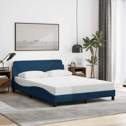 265263 - VIDA XL Kornizë shtrati me kokë shtrati "Dover" Blu 140x190 cm Pëlhurë