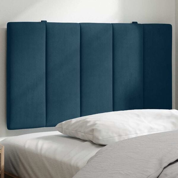291262 - VIDAXL Jastëk për Kokën e Krevatit "Hanko" Blu 90 cm Kadife