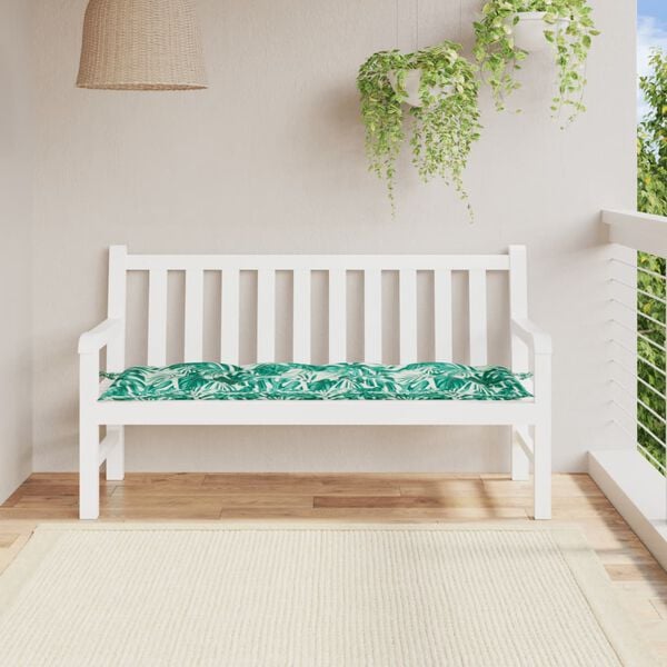 291272 - VIDAXL Jastëk për Stol Kopshti me Model Gjethesh 150x50x7cm Pëlhurë Oxford