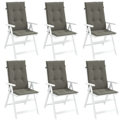 244619 - VIDAXL Jastëkë Karrigesh me Mbështetëse të Lartë, 6 copë, Ngjyrë Gri e Errët, 120x50x4 cm, Material