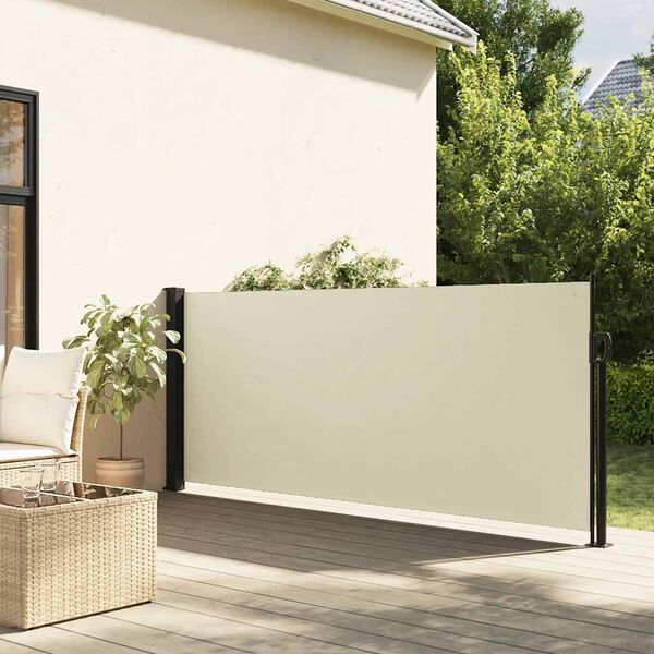 333274 - VIDAXL Tendë anësore e tërheqshme me ngjyrë kremi 100x300 cm