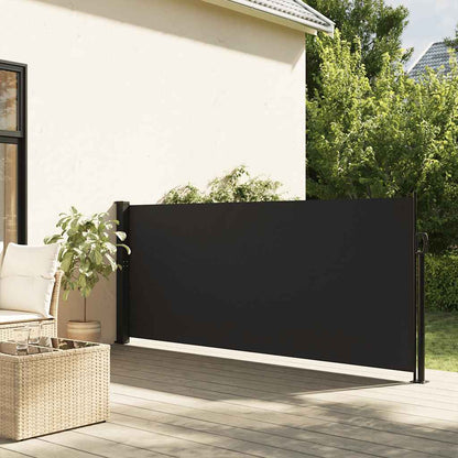 280303 - VIDA XL Tendë anësore e tërheqshme, e zezë 140x300 cm