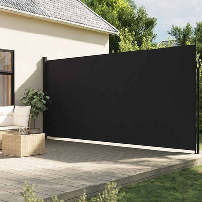 333440 - VIDAXL Tendë anësore e tërheqshme, e zezë 200x300 cm
