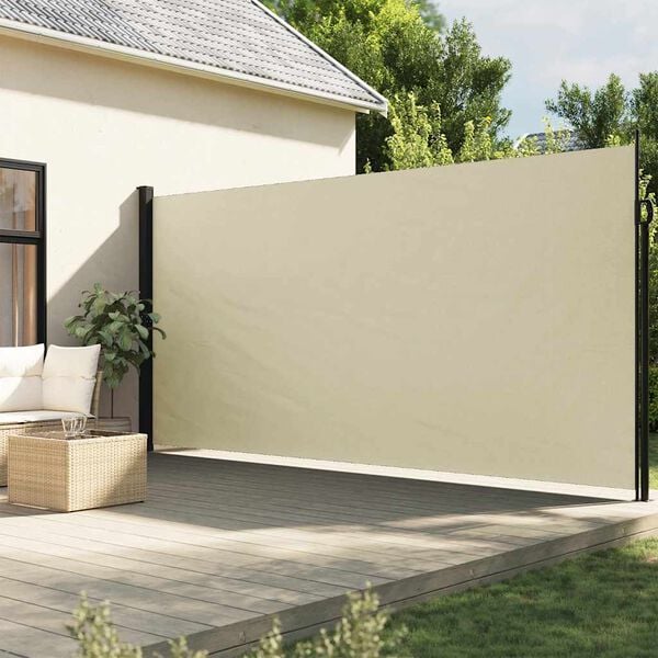 333443 - VIDAXL Tendë anësore e tërheqshme, ngjyrë kremi 220x300 cm