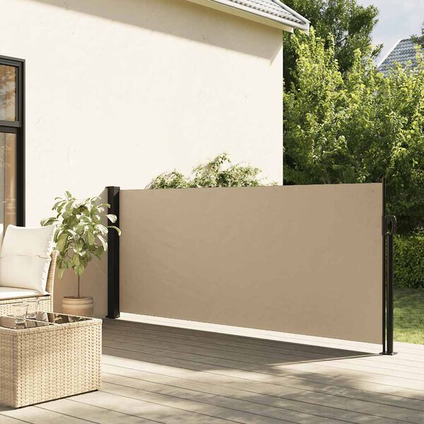 244625 - VIDA XL Tendë anësore e tërheqshme, ngjyrë bezhë 100x500 cm