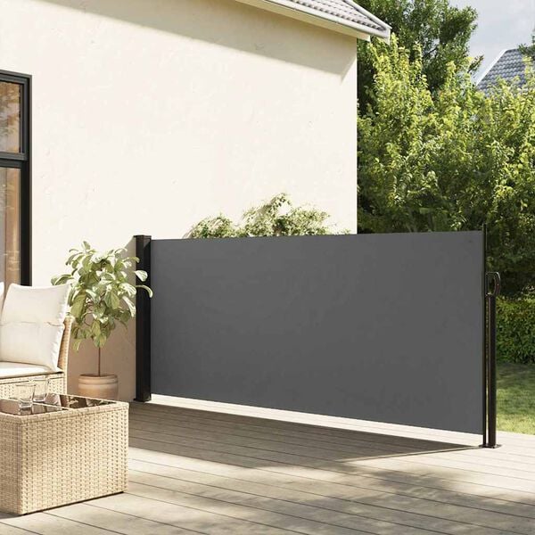 291290 - VIDAXL Tendë anësore e tërheqshme, ngjyrë antraciti 100x500 cm