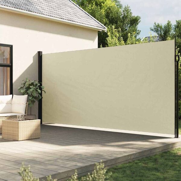 291469 - VIDAXL Tendë anësore e tërheqshme me ngjyrë kremi 200x600 cm
