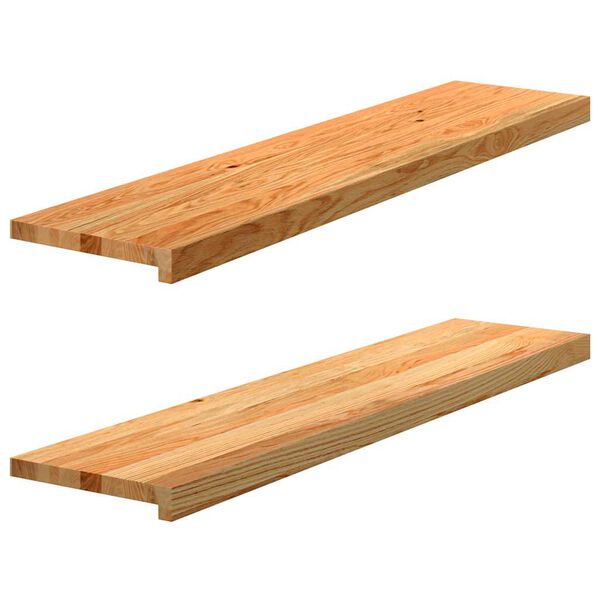 244645 - VIDAXL Praga Dritaresh 2 copë Kafe e Çelët 110x25x2 cm Dru i Masturbuar Lisi