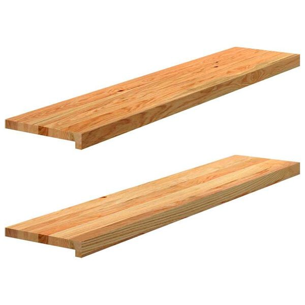334243 - VIDA XL Praga Dritaresh 2 copë Ngjyrë Kafe e Çelët 120x25x2 cm Dru Masiv Lisi