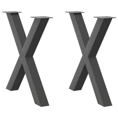 291313 - VIDAXL Këmbë Tavoline Ngrenie në Formë X, 2 copë, Antracit 70x